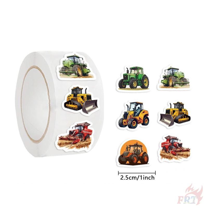 500Pcs/Roll Farm Tractors Kids Rewards Stickers - DIY Scrapbooks Album Decor Sealing Label Decals
