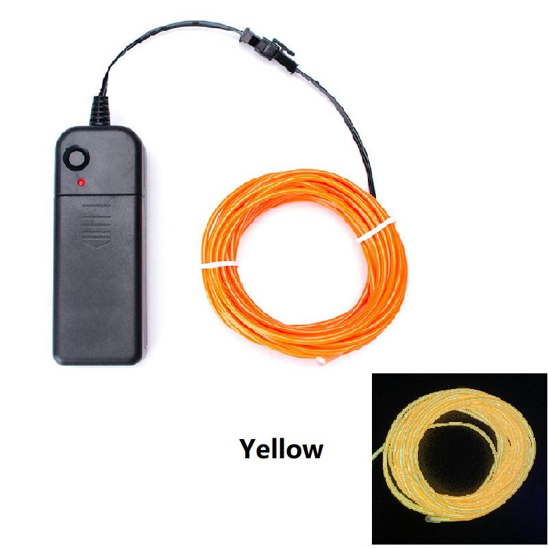 1m 3m 5m Glow EL Wire Neon Cable for Christmas Dance Party DIY Costumes Multicolor Illuminated Light AA Battery Lamp LED Strip
