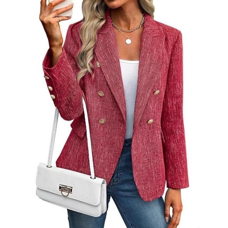 Women Solid Color Long Sleeve Slim Fit Casual Office Commute Blazer