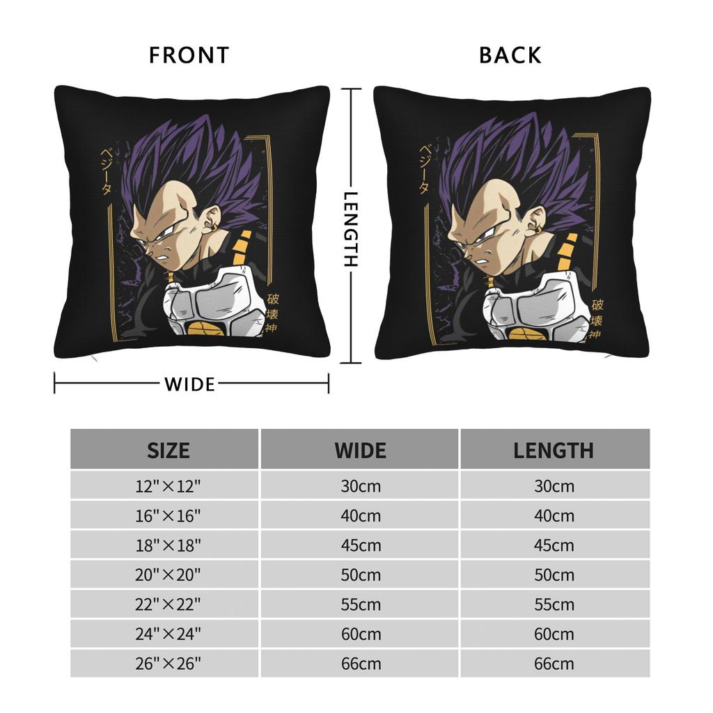Dbz Vegeta Ultra Ego Anime Square Pillow Covers Polyester Seat Cushion Case Cool Home Decoration Pillow Cover 45*45