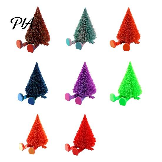 Detailed PLA Christmas Ornaments Tree Figure, Flexible Movable Joints 3D Printed Holiday Desktop Decorations Ornament, Creative Festive Atmosphere