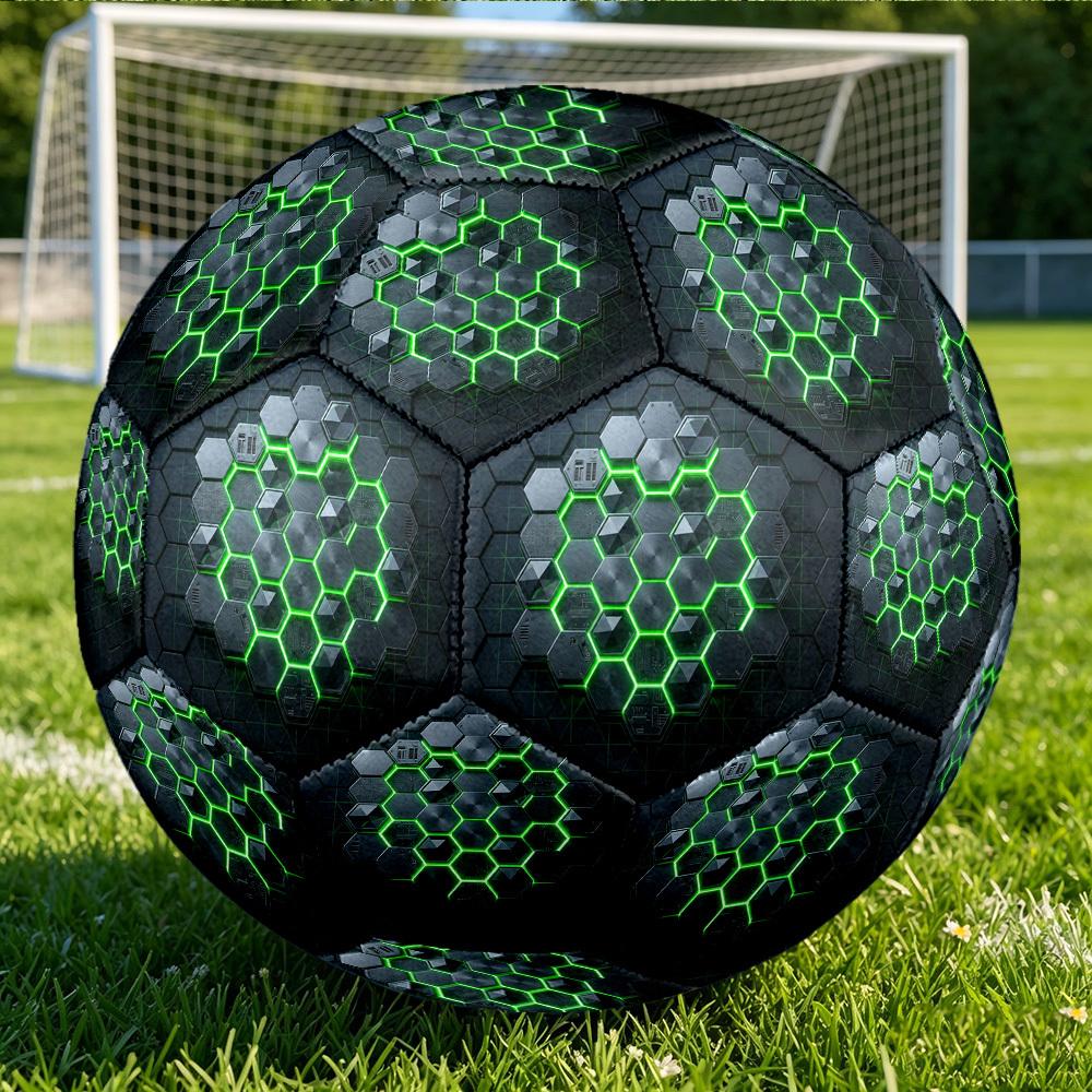 1pc Hexagonal Grid Network Themed Soccer Ball, Size 5, Lightweight PVC Material, Outdoor Training Soccer Ball Gift. q62260