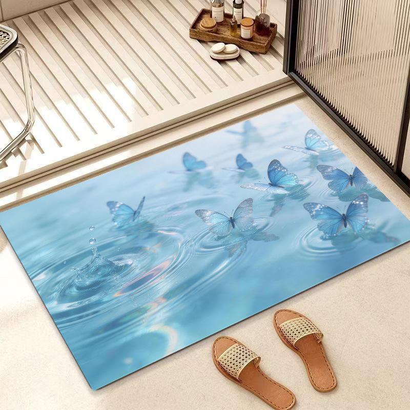 Non-Slip Chinese Lotus Diatom Mud Bath Mat: Water-Absorbent & Cuttable