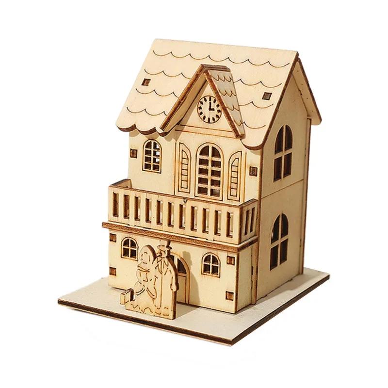 

Christmas Decorations Log Cabin Snow House Christmas Tree Decoration DIY Gifts Window Decorations