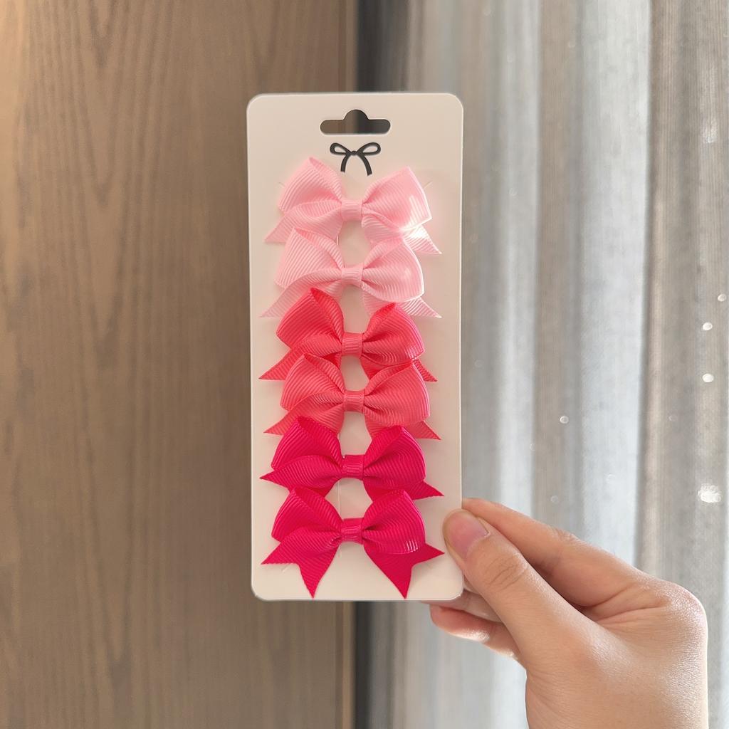 6Pcs/Set New Cute Solid Ribbon Bowknot Hair Clips for Baby Girls Handmade Bows Hairpin Barrettes Headwear Kids Hair Accessories
