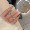 New Fashion Zircon Flower Adjustable Bracelet for Women Elegant Love Heart Butterfly Round Shiny Wedding Bracelet Jewelry Gift