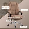 Massage Office Chair, Heated Reclining Computer Chair with Adjustable Height and Footrest, Brown