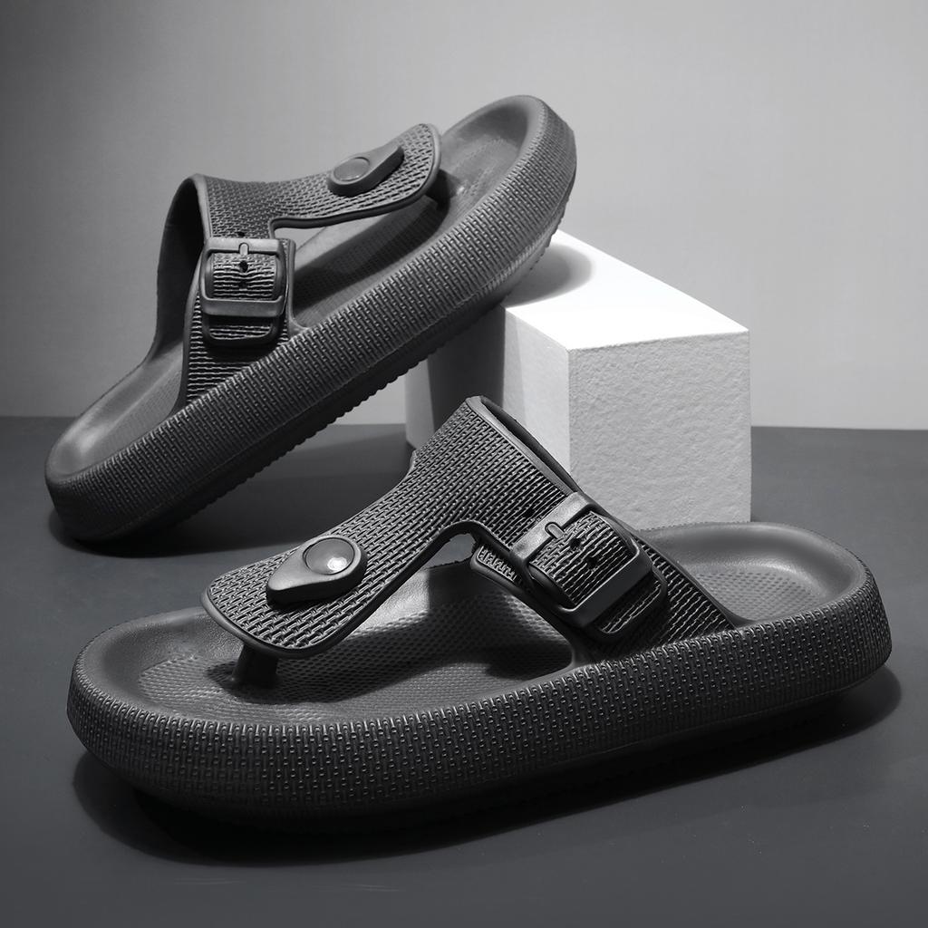 Fashion Shevalues Summer New Men's Flip Flops EVA Lightweight Leisure Slides Non-Slip Beach Sandals Soft Sole Comfortable Home Slippers