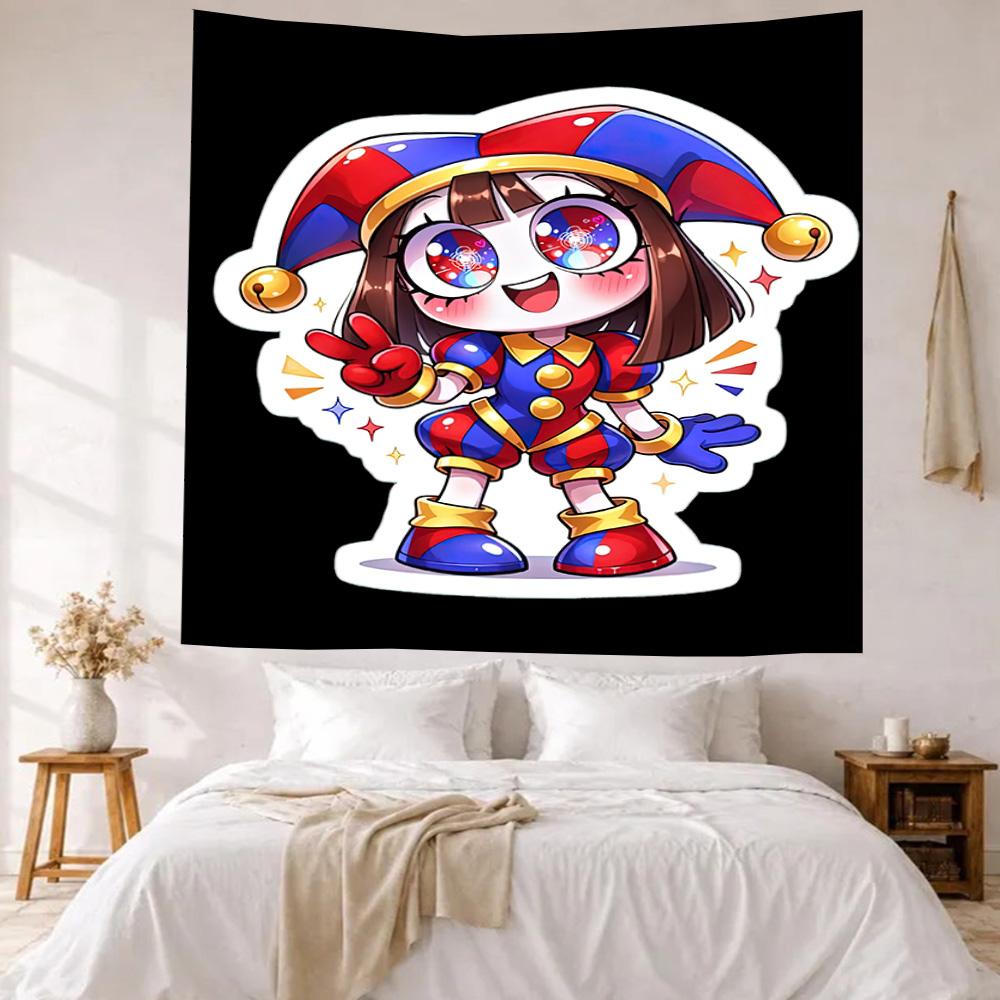 Digital Circus Wall Decor Tapestry Art For Pet Memorial Birthdaywedding Party Backdrop Family Gift