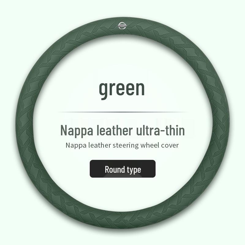 Napa Leather 3D Textured Non-Slip Steering Wheel Cover for Nissan Models