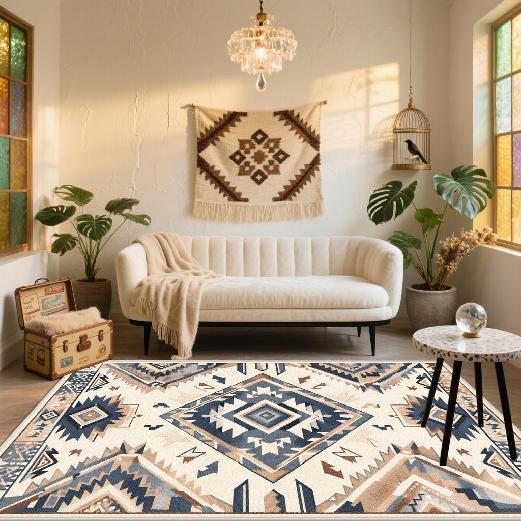 New Persian Carpet Large Rugs for Living Room Boho Decoration Easy Clean Washable Floor Mat Antiskid Sofa Bedroom Study