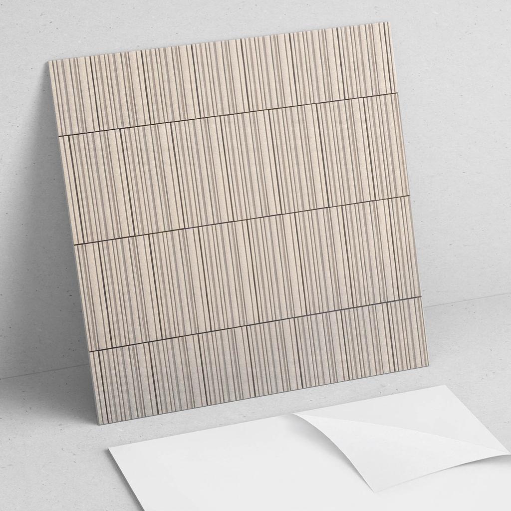 Set of Vinyl Tiles With Decor for Kitchen or Bathroom Parallel Lines On Background 9X30X30 Cm