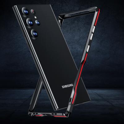 LUPHIE for Samsung Galaxy S23 Ultra Metal Frame Phone Back Cover Protective Cell Phone Case