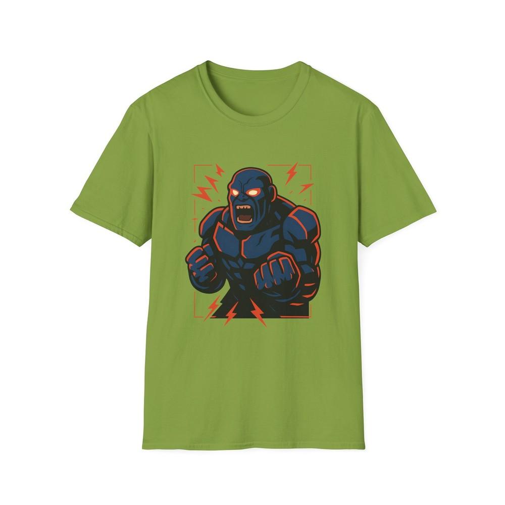 

Unisex Softstyle T-Shirt Roaring Cyber Brute Neon Glitch Shards Graphic Tee M