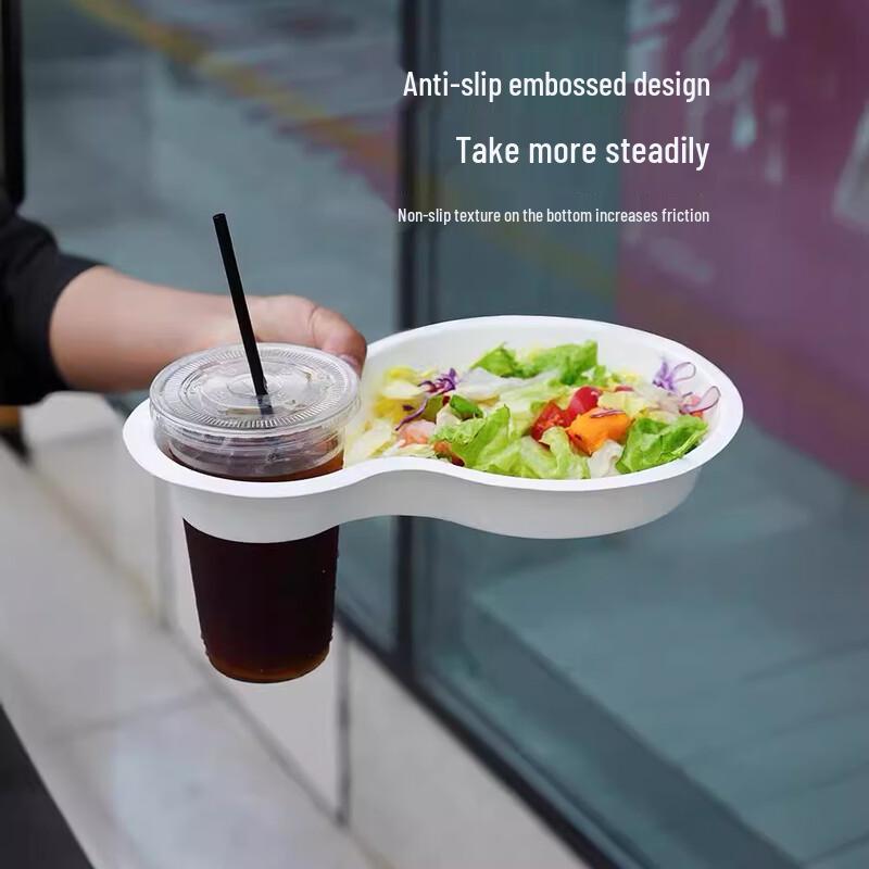 Биоразлагаемая одноразовая подставка-лоток на два стакана