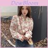 Romantic Vintage Floral Shirt For Women With 3d Rose Pattern And Satin Fabric
