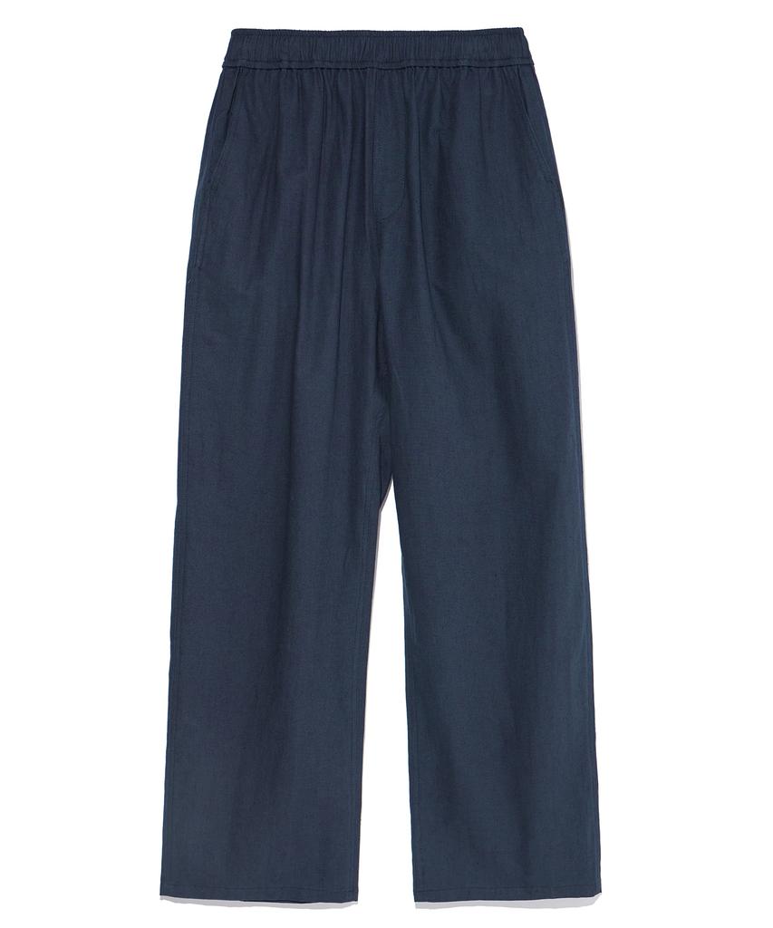 AOTT Linen Elastic Waist Wide Pants White