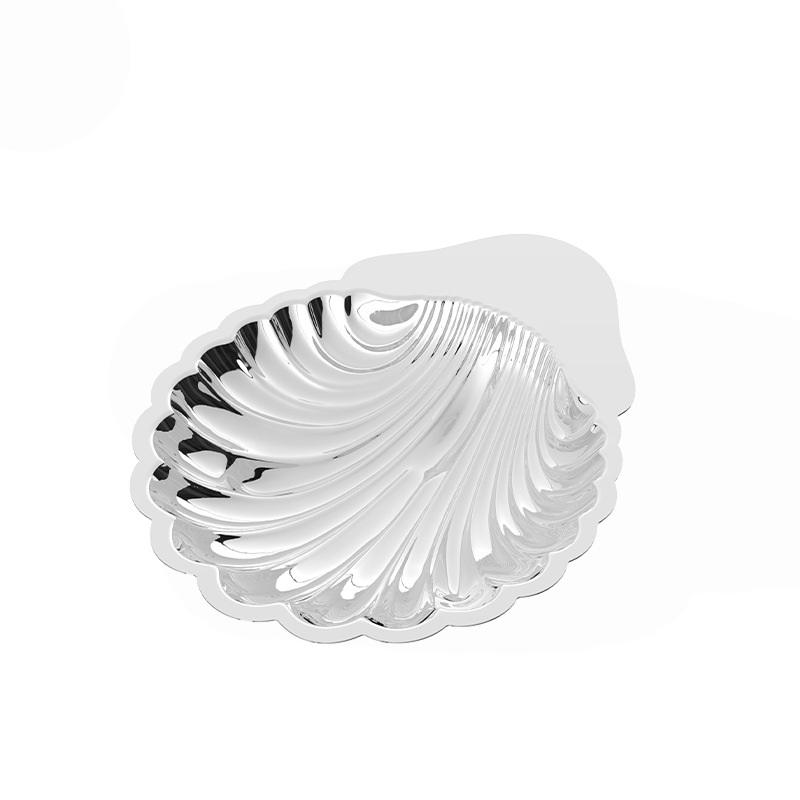 Shell Shaped Stainless Steel Serving Dish Heat Resistant Non-slip Cheese Dessert Plate for Home Kitchen Restaurant Use
