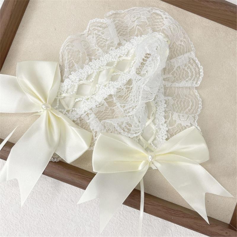 Lace Bowknot Hairhoop for Women Girl Sweet Ribbon Lace Headband Cosplay Costume Party Headdress for Anime Show