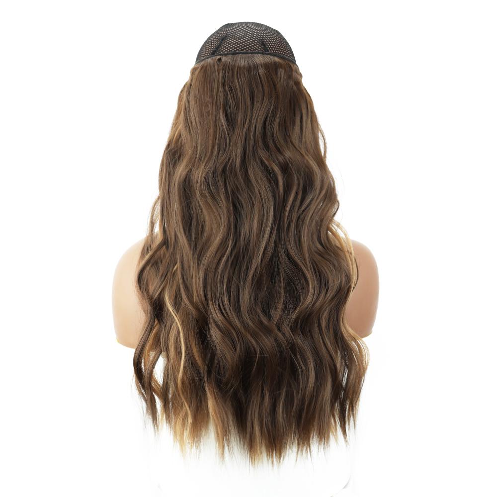 

LISI HAIR Светло-русые женские модные волнистые наращивание волос 22 дюйма из синтетического волокна, натуральные волнистые невидимые провода и зажимы, шиньон 55 cm