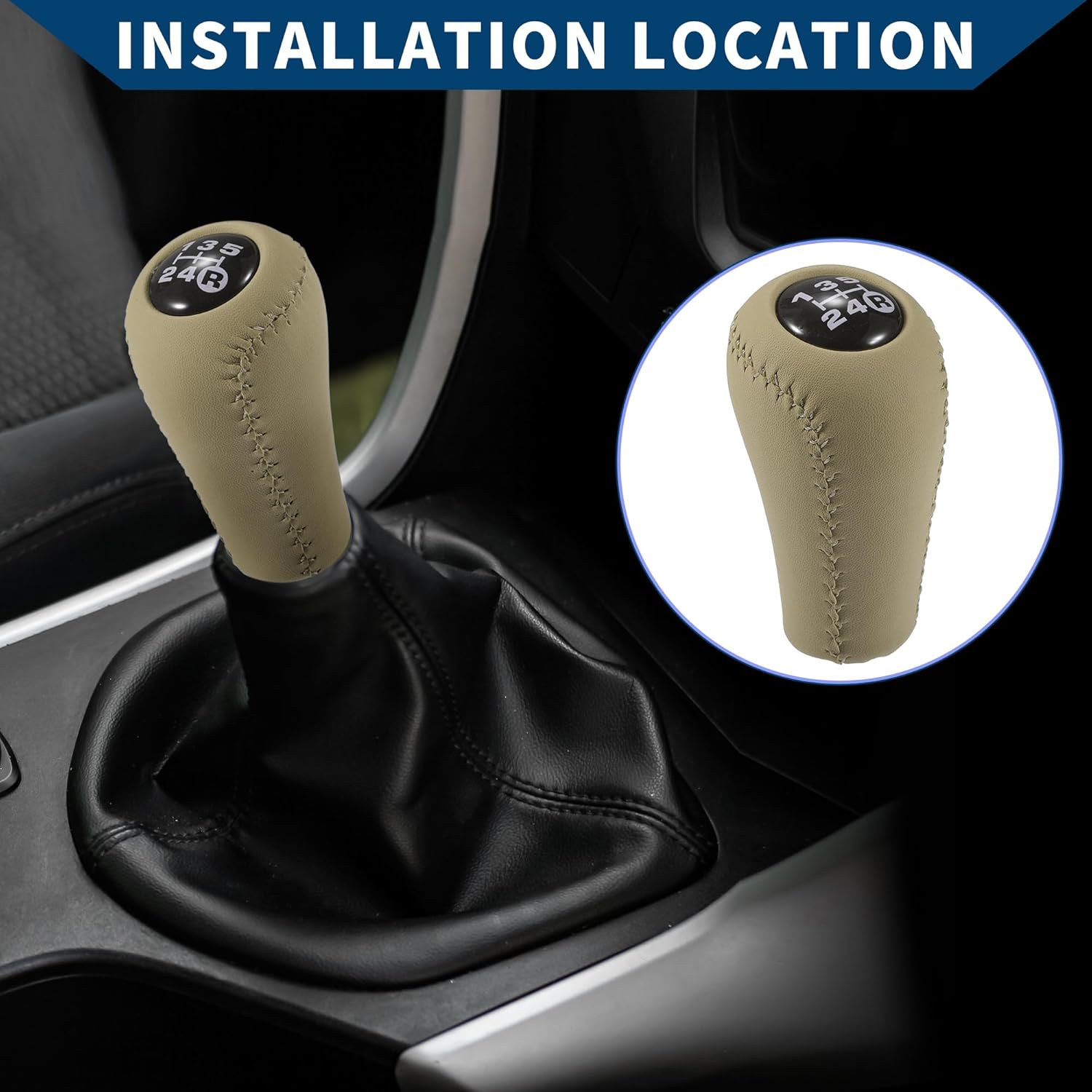 

5 Speed Manual Gear Shift Knob for Toyota 4Runner 1993-2001 / Front Automotive Gearbox Stick Shifter Lever Knob/Durable Plastic / 1 Pcs Beige
