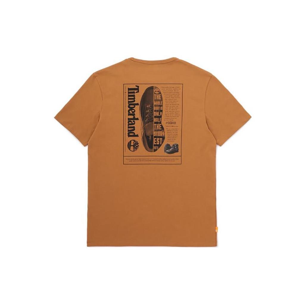 Timberland Ss22 Logo Round Neck Cotton Short Sleeve T-Shirt Men Tops Brown A61PH-P47