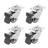 4PCS Furniture Caster 1''/2'' Soft Rubber Universal Wheel Swivel Caster Roller For Platform Trolley Accessory Furniture