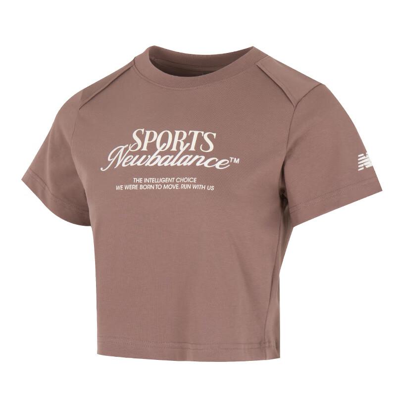 New Balance T Shirts Women s Umber Crew Neck Moderate AWT53305-EAS L