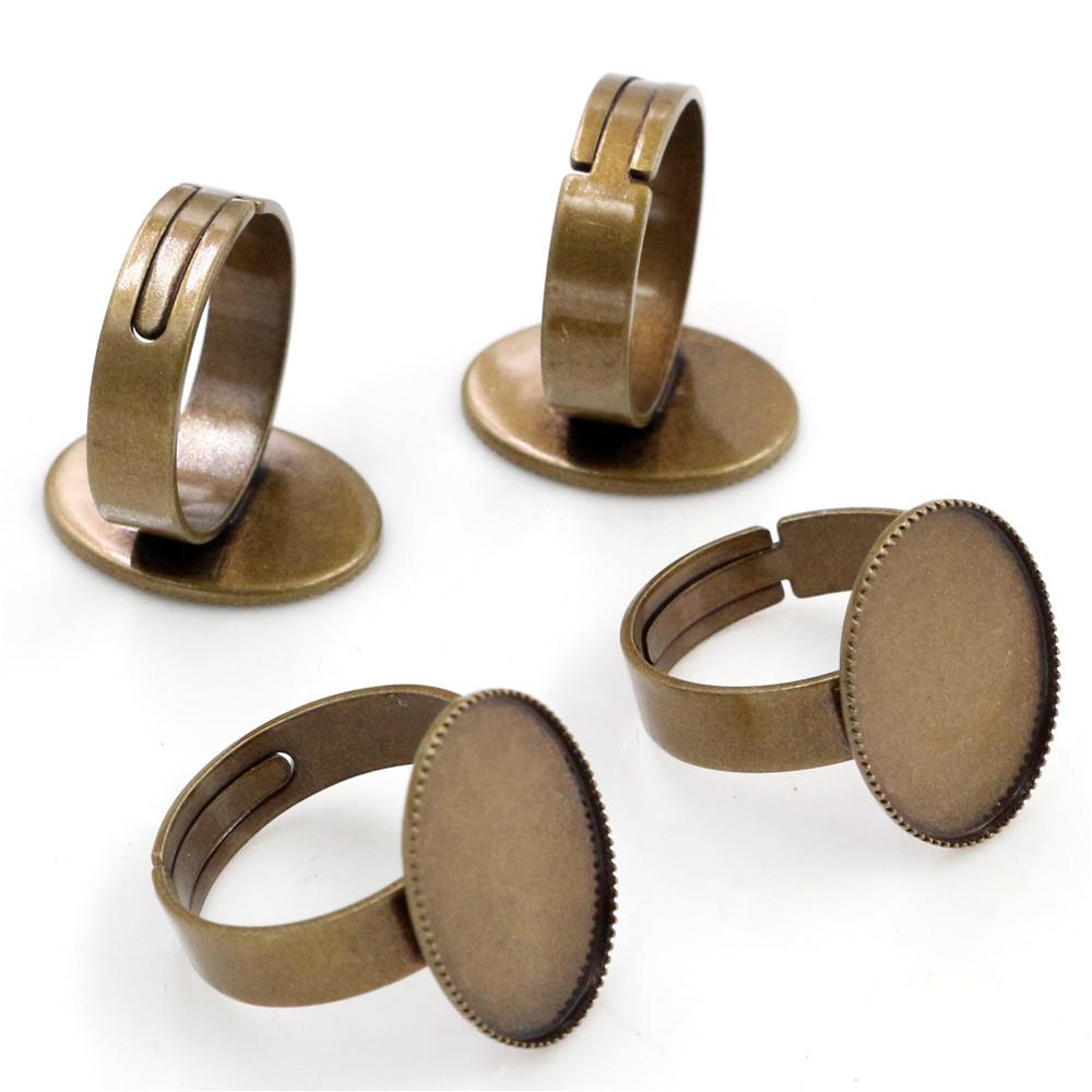 30x40mm 13x18mm 18x25mm 8 Colors Plated Brass Oval Adjustable Ring Settings Blank/Base,Fit 30x40mm Glass Cabochons