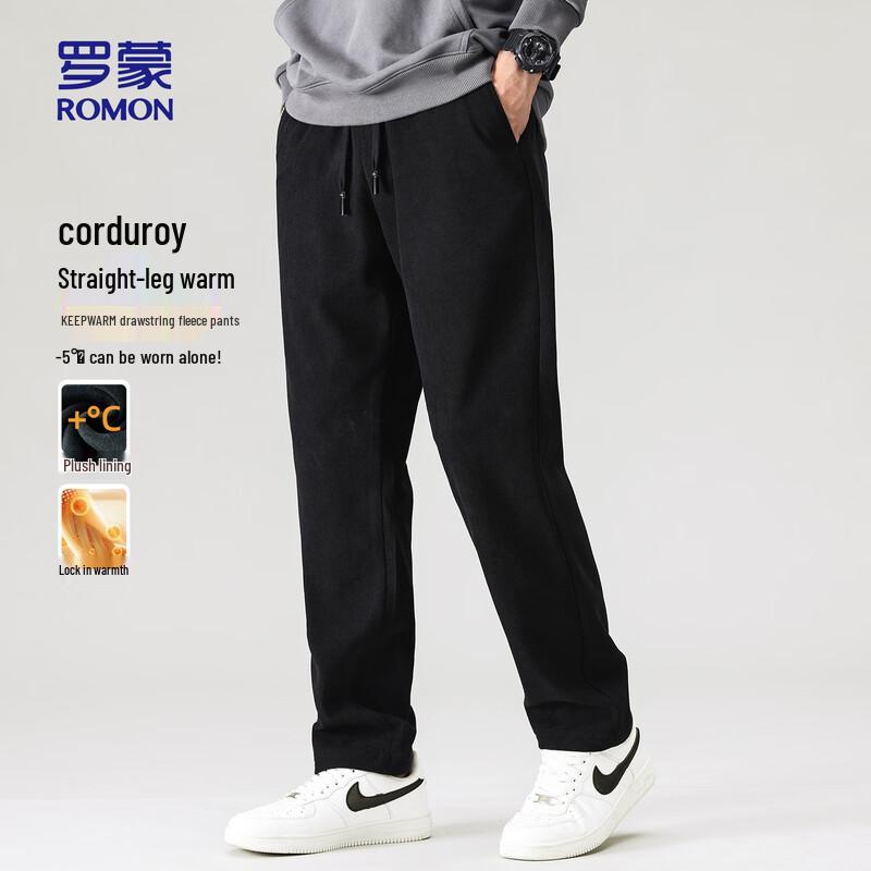 

ROMON Men s A31 Fleece-Lined Corduroy Straight-Leg Casual Pants 2XL