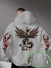 Men's Gothic Dragon Sword Hoodie Red Gold Dragon Graphic Black Streetwear Pullover Sweatshirt Hip Hop Sport Casual Top