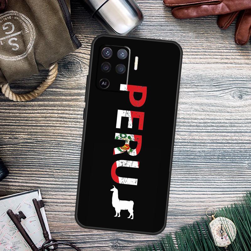 Peru Flag For OPPO A15 A16 A17 A76 A96 A77 A52 A72 A5 A9 A79 A58 A78 A98 A94 A74 A57S A54S A53S Case