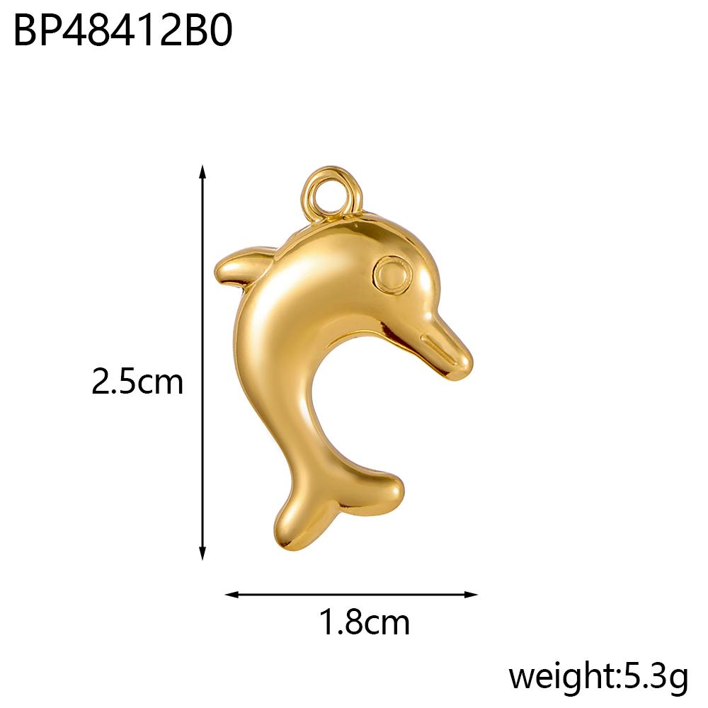 CARLIDANA Simple Ocean Shell Cat Fish Bird Pendant Charm Gold Plated Stainless Steel Charm For Bracelet Earrings DIY Jewelry