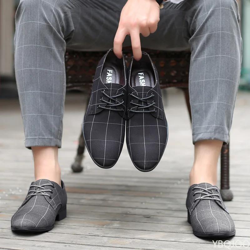Men's New Fabric Shoes Sharp Pointed Casual Large Size Flat Fashion Breathable Canvas Shoes Lightweight Male Flats Homme Zapatos