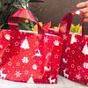10 Red Plastic Christmas Gift Bags - Durable Holiday Tote Bags Perfect for Christmas, New Year, Valentine's Day