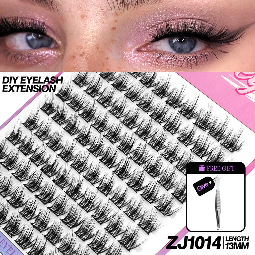 DIY-Cluster, falsche Wimpern, Cluster, Verlängerungen, einzelne Wimpern, Cluster, natürliche segmentierte Wimpernbündel