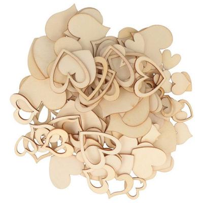 129 HEART SILHOUETTES - WOOD - 4.5 CM