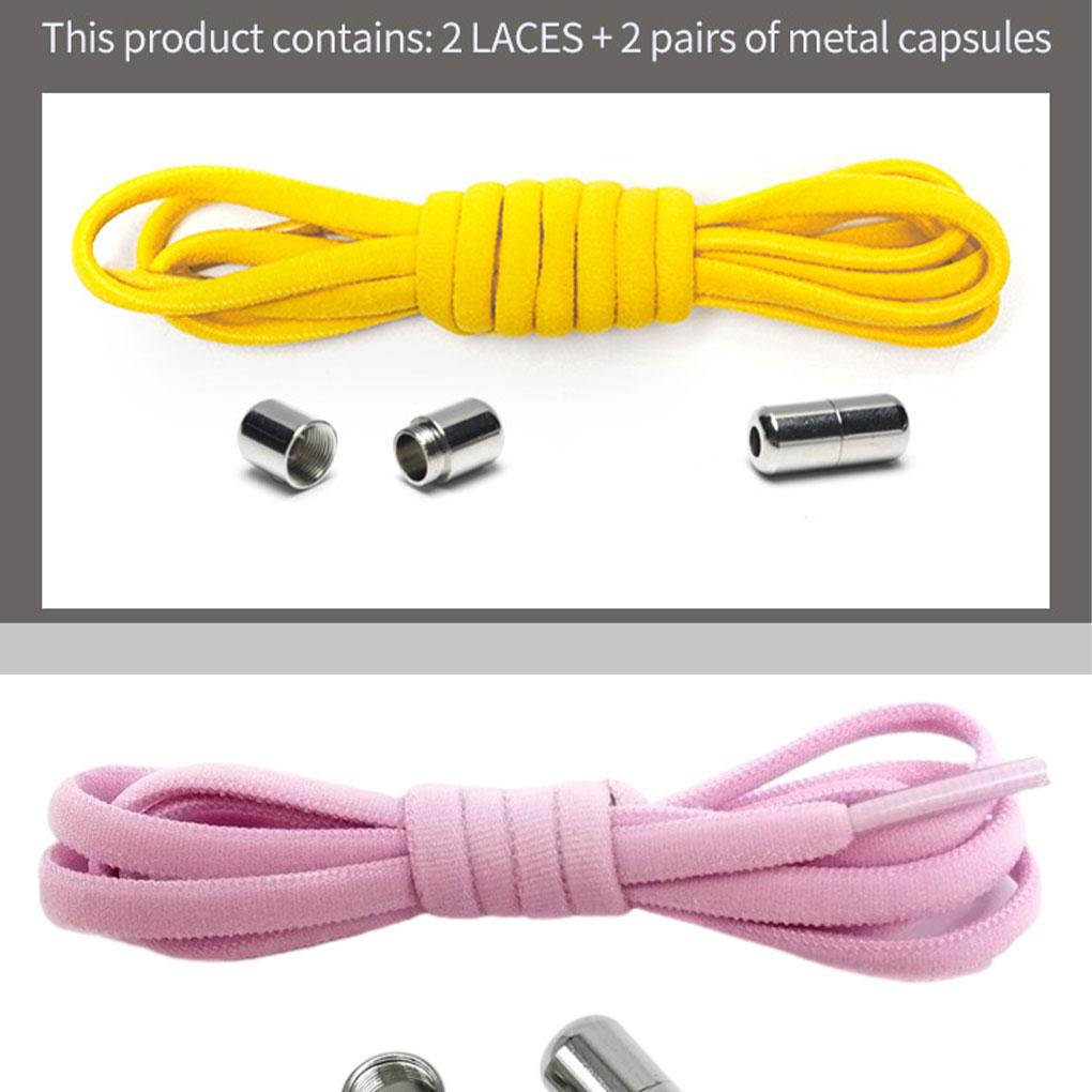 2 Pieces Children Sneakers Shoelace Solid Color Shoe Lace Reusable Washable Elastic Shoes String Footwear Accessories