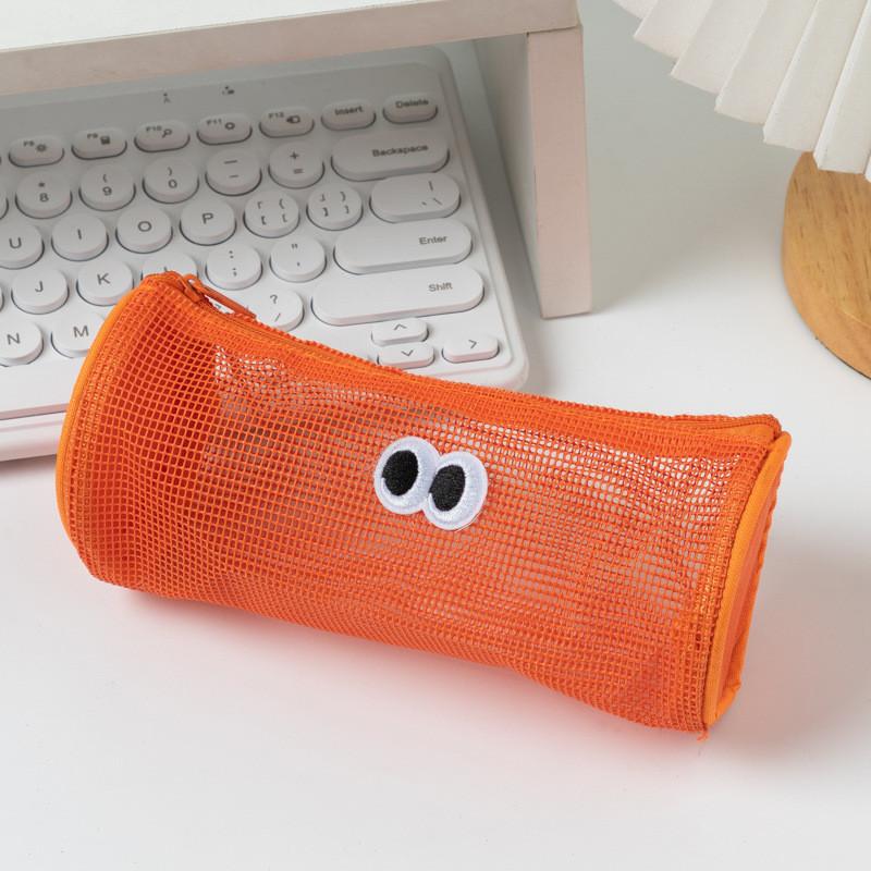 Nylon Cute Pencil Bag With Mesh Design And Spacious Storage For Gift School