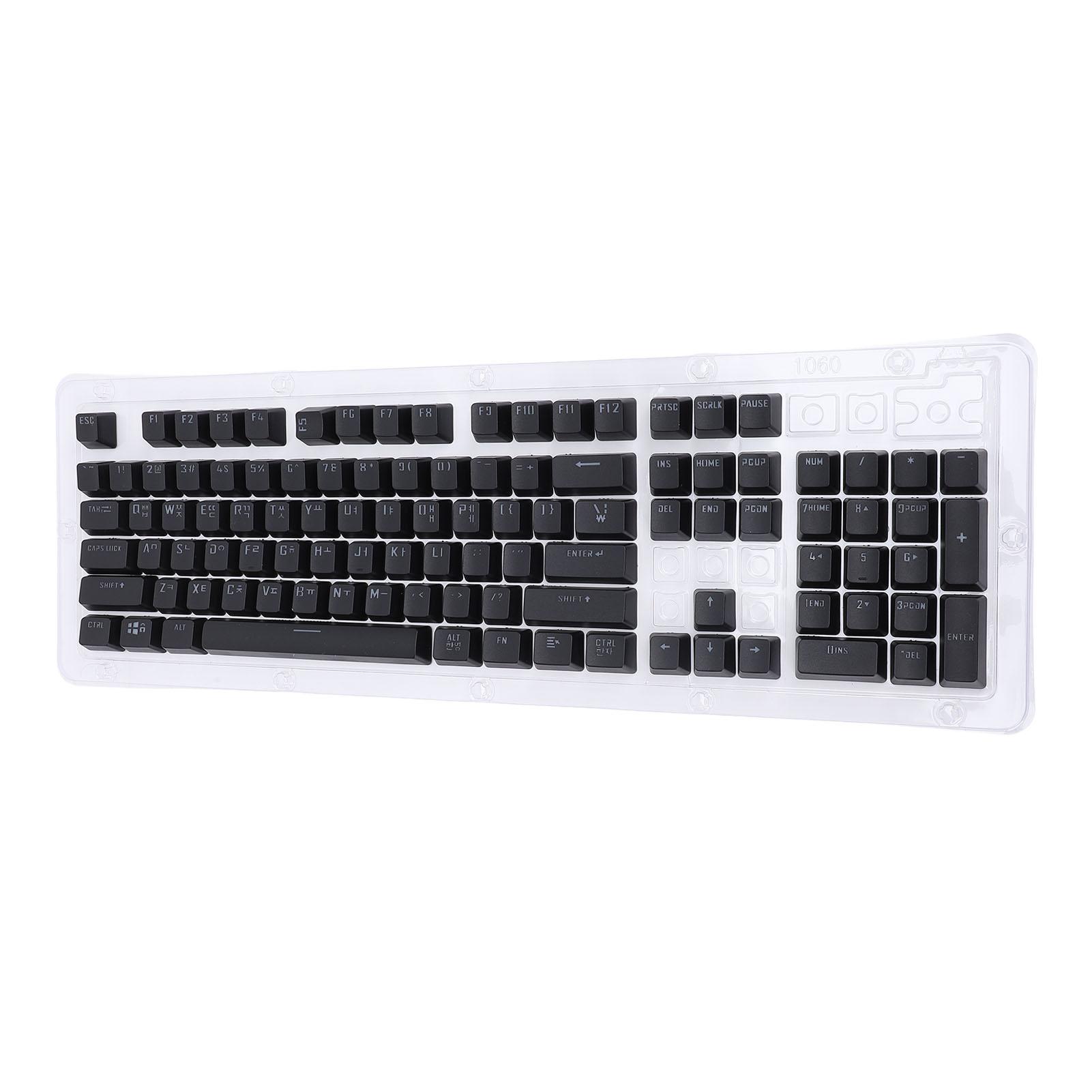 

104PCS Keycaps Set ABS Korean Keyboard Keycaps Replacement for 61 64 68 84 87 96 98 100 104 Mechanical Keyboards Black чёрный