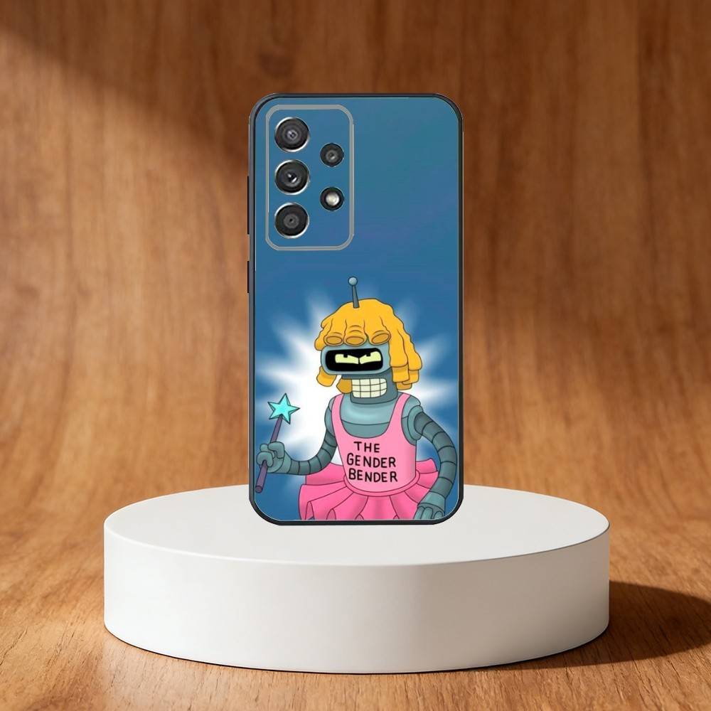 C-Cute B-Bender Robot Phone Case For Samsung S25,S24,S21,S22,S23,S30,Ultra,S20,Plus,Fe,Note,10,9,5G Black Cover