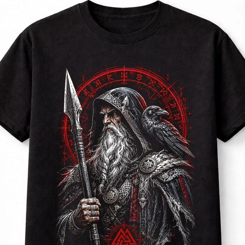 Odin Raven Viking Norse Runes Valhalla Unisex TShirt S