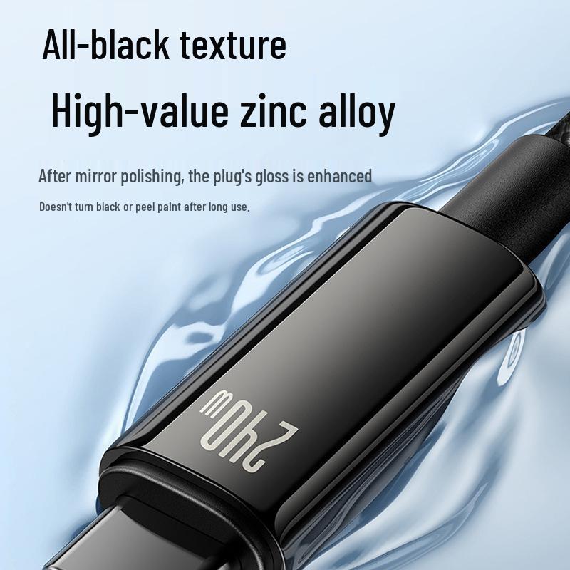 Tungsten Gold 240W Double-Headed Type-C PD Fast Charging 3M Braided Data Cable