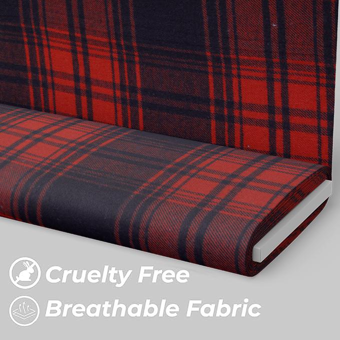 Red-Black Yarn-Dyed 100% Cotton Tartan Fabric – 180 GSM, 115 cm Width, Versatile for Garments & Upholstery