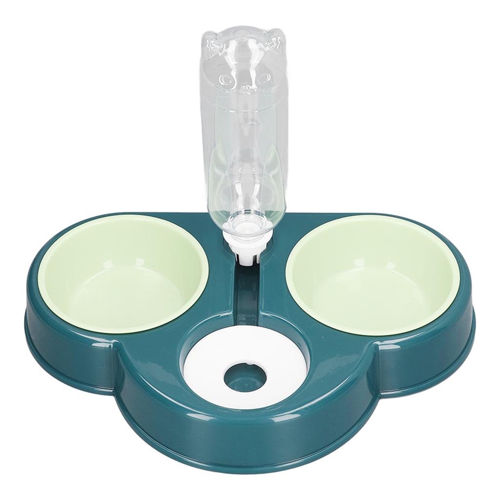 Triple Dog Cat Bowls 15 Degree Tilted Raised Cat Food Bowl with Automatic Water Bottle for Puppy Pets