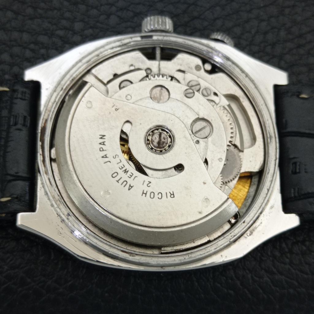 VINTAGE RICOH R31 AUTOMATIC JAPAN MENS BLACK COLOR DIAL WATCH a707909-1