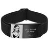 Vnox Personalisierte Foto Armbänder für Damen Herren, Verstellbares Armband, Personalisierte Bild Text Name Gedenkarmbänder Geschenk
