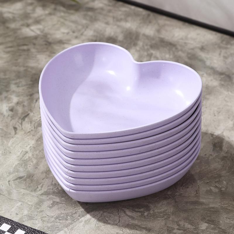 

Креативные тарелки, Закуски, Простые тарелки, Утолщенные Небьющиеся Тарелки для костей, Пластиковые Фруктовые тарелки, Форма сердечек, Ударопрочные тарелки