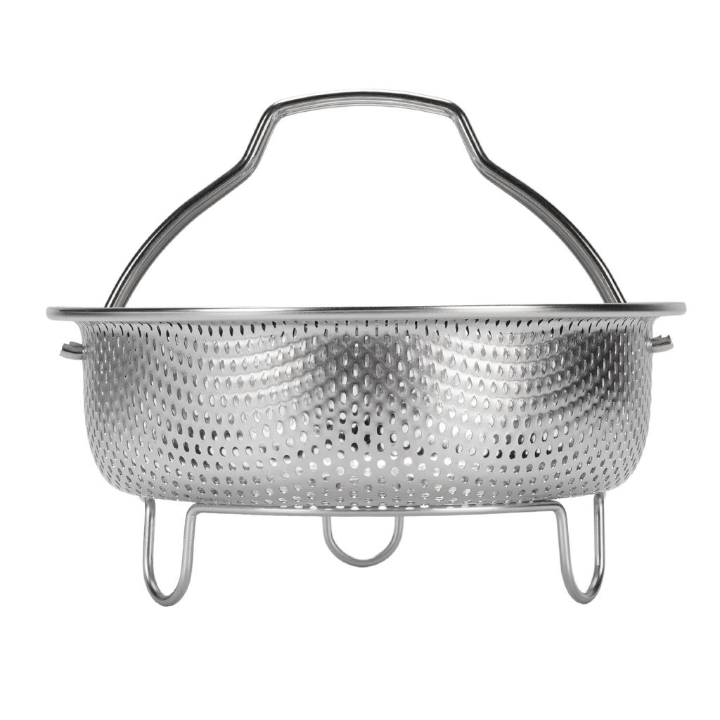 Steam Basket with Foldable Handle 304 Stainless Steel Multifunctional Colander Steam Insert for