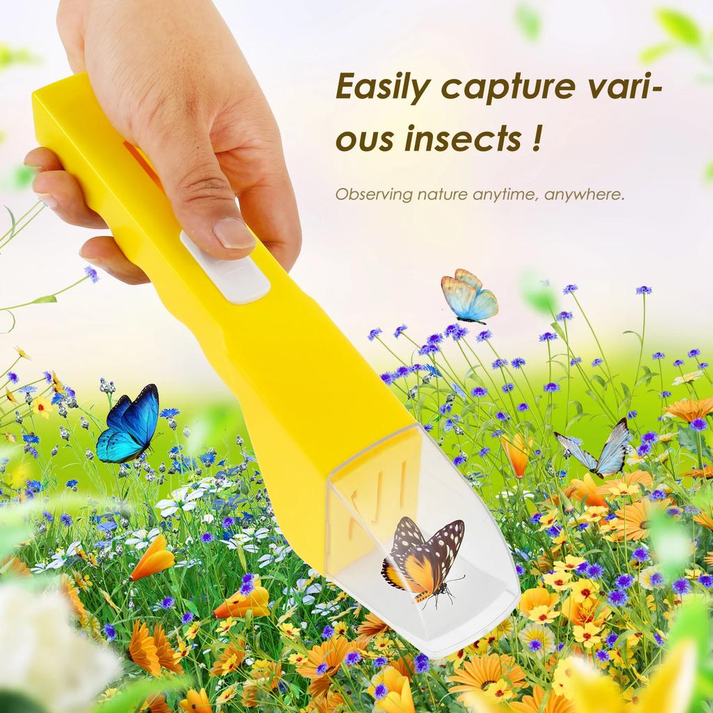 2 Stück tragbares Insektenfangwerkzeug Handheld Kinder Insekten-Käfer-Fänger mit transparentem Sichtfenster Schnellverschluss Insektenfalle Klemme